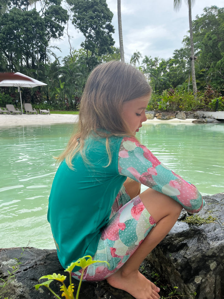 Prickled Pink Children’s Long-sleeve Rashie - Emerald