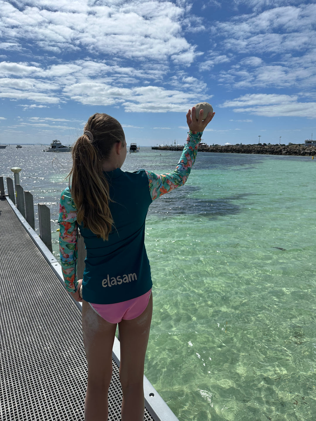 Women’s UPF50+ ‘Alpaca Dreams’ Long Sleeve Rashie with Zip