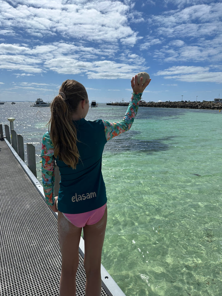 Women’s UPF50+ ‘Alpaca Dreams’ Long Sleeve Rashie with Zip