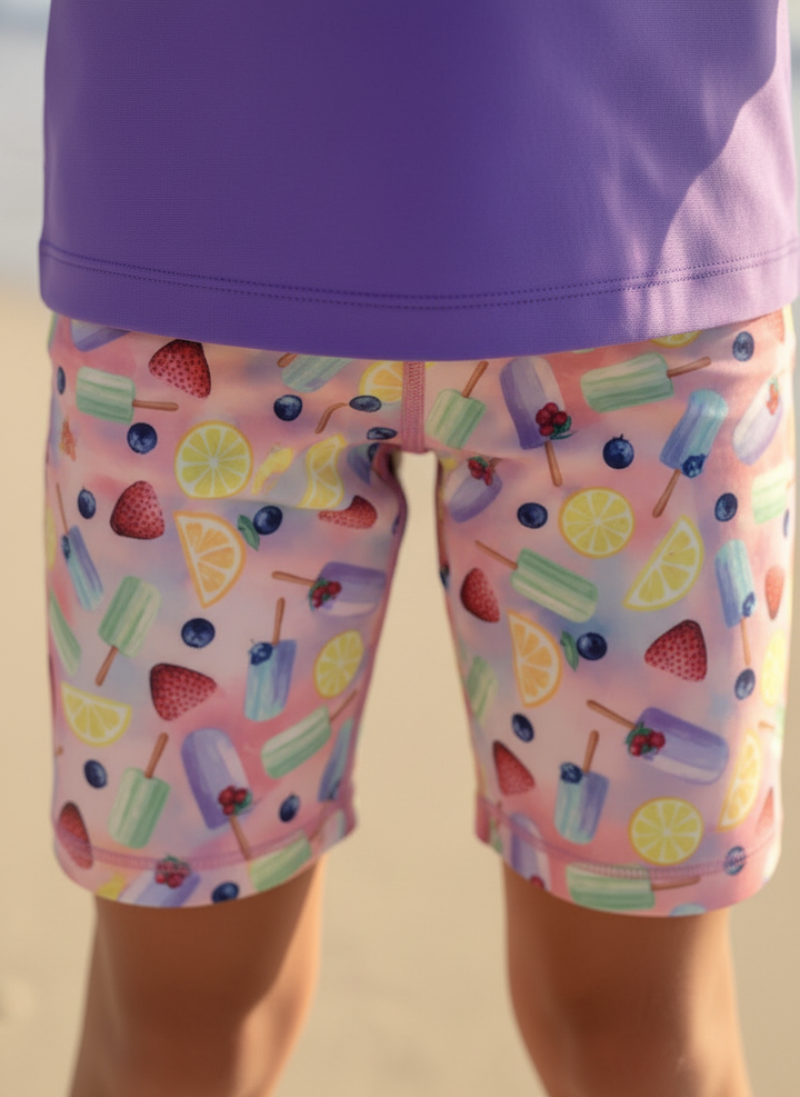 Children's UPF50+ Swim Shorts above knee - Anything is Popsicle