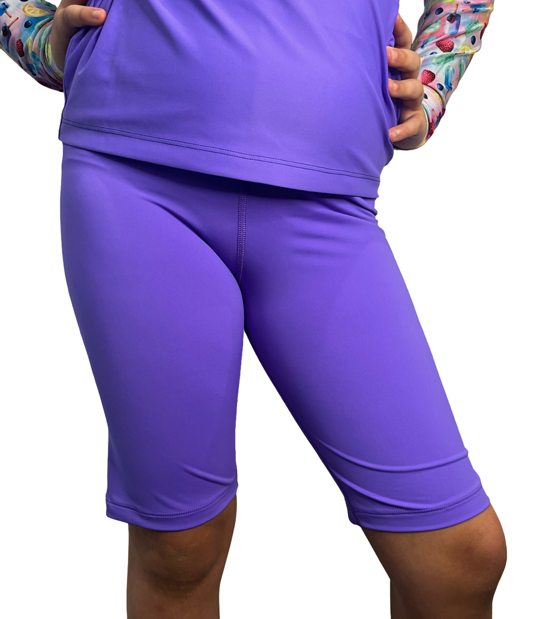 Children's UPF50+ Swim Shorts above-knee - Purple
