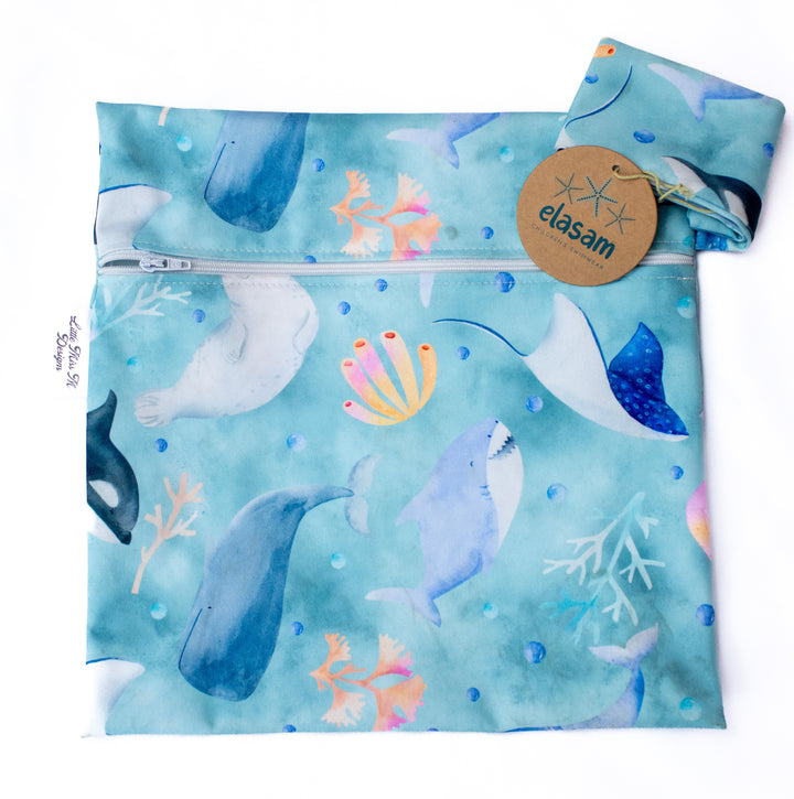 I Sea You! Children's Rashie and Swim Shorts set plus FREE matching Wet Bag - orange