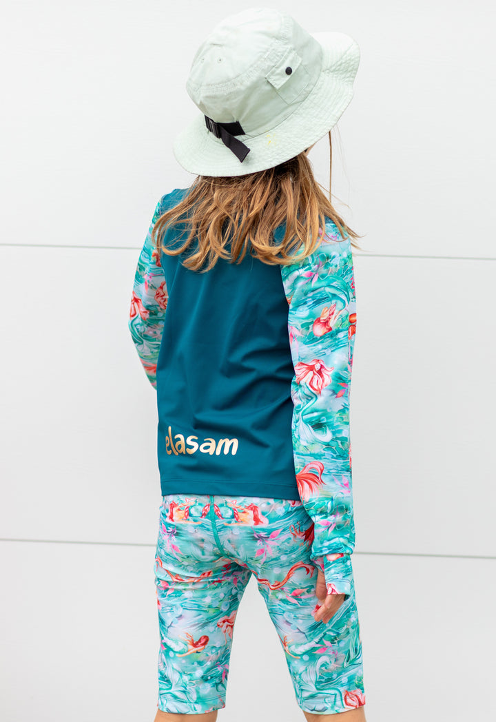 Mer-made with Love Children's Rashie and Swim Shorts set plus FREE matching Wet Bag