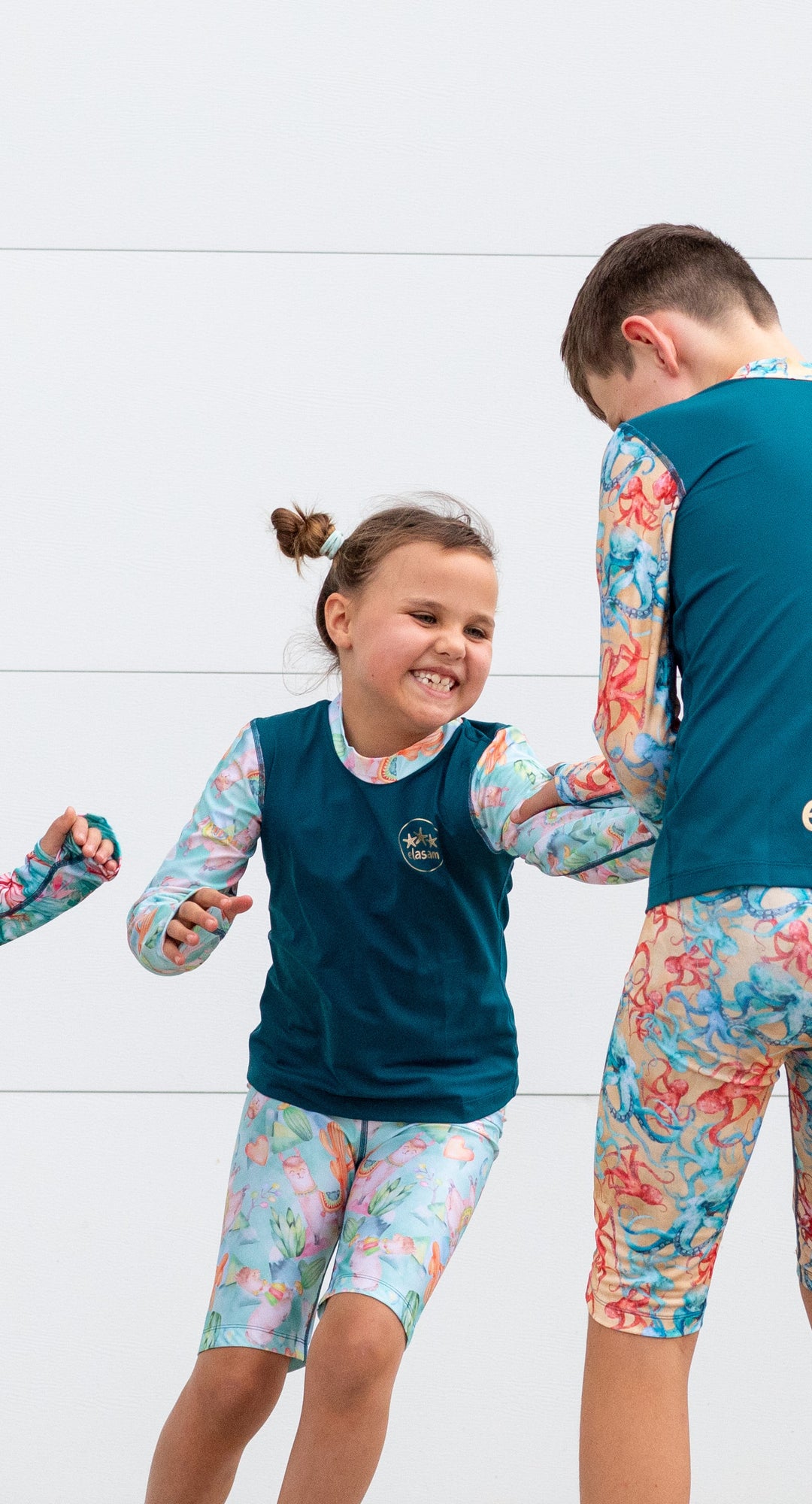 Alpaca Dreams Children's Long Sleeve Rashie - teal