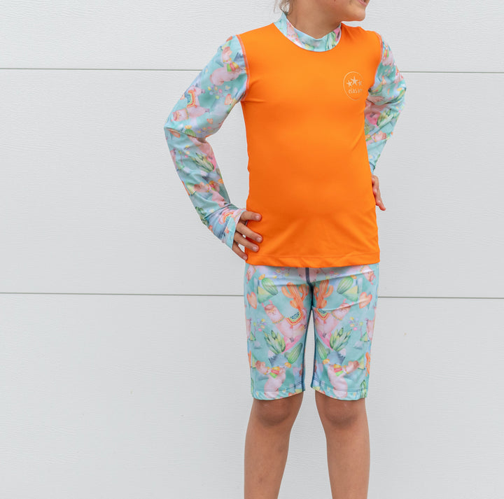 Alpaca Dreams Children's Swim Shorts - above knee