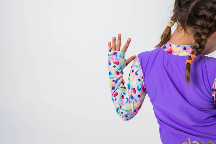 Anything is Popsicle! (purple) Children's Long Sleeve Rashie